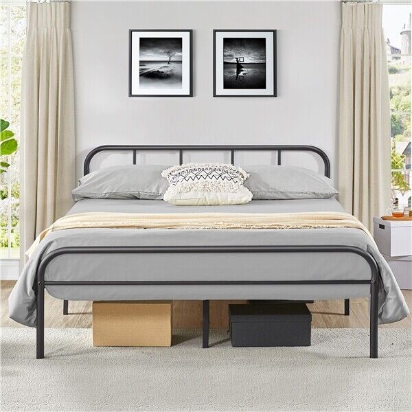 💥SALE💥Double Bed Frame 4ft6 Metal Platform Mattress Foundation Base with Slat Support