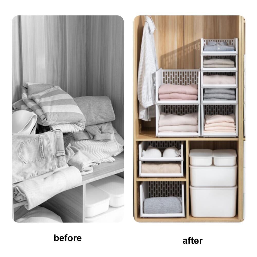 Wardrobe Drawer Units Organizer Clothes Closet Stackable Storage Boxes FREE SHIPPING
