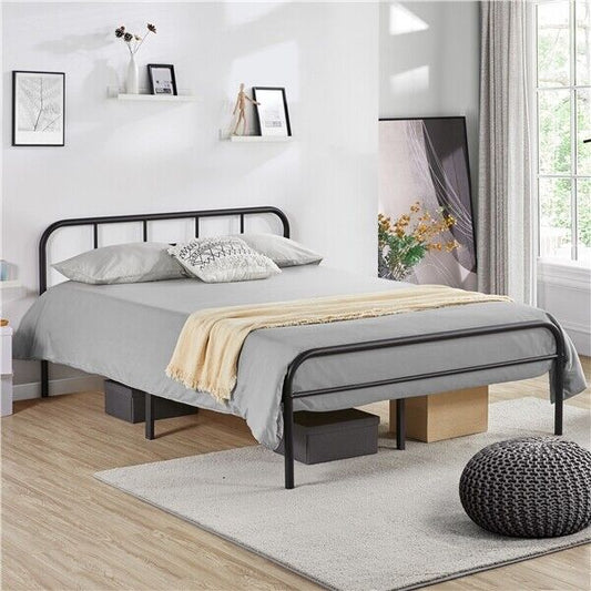 💥SALE💥Double Bed Frame 4ft6 Metal Platform Mattress Foundation Base with Slat Support