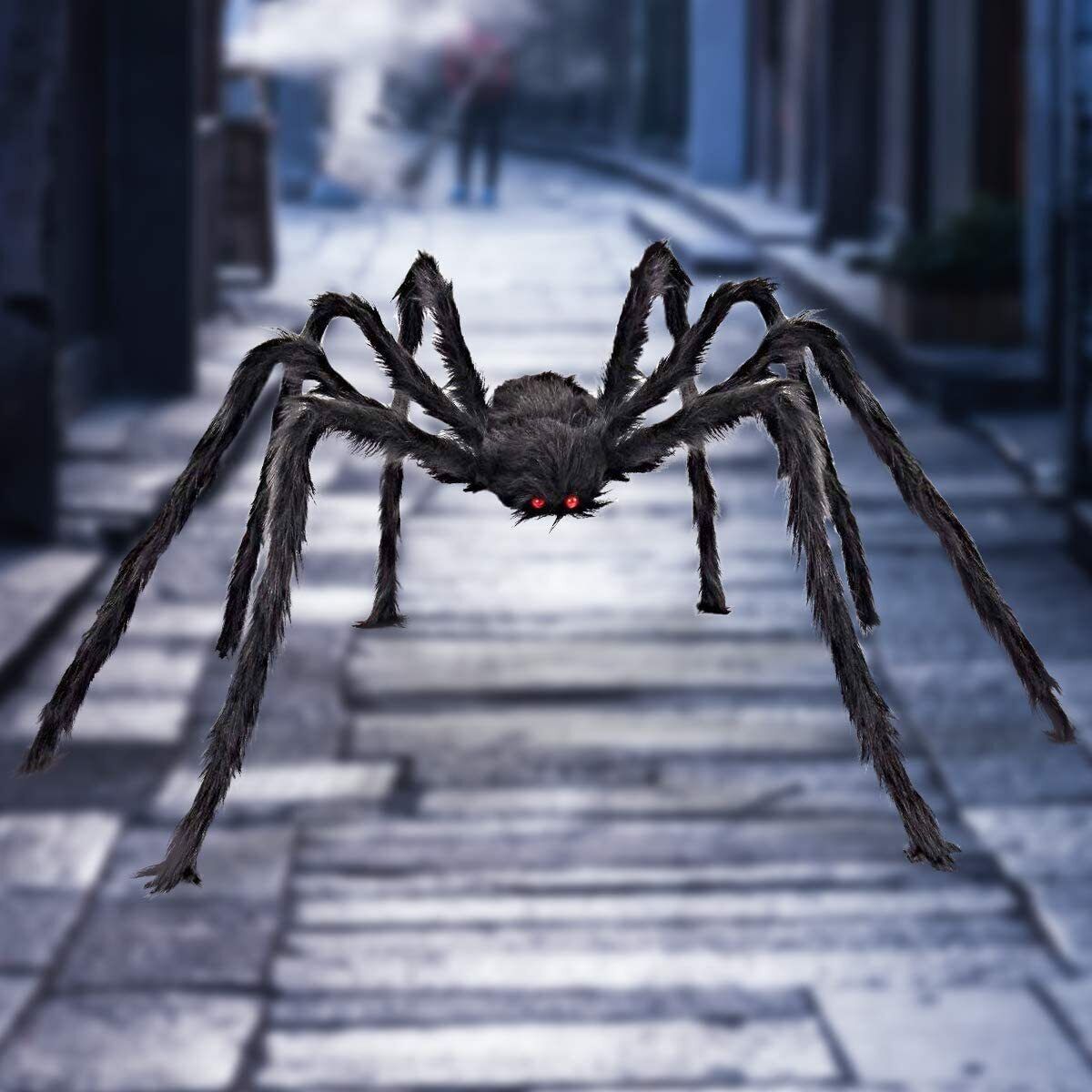 200CM(6.6FT) Hairy Giant Spider Halloween Prop Indoor/Outdoor Decor
