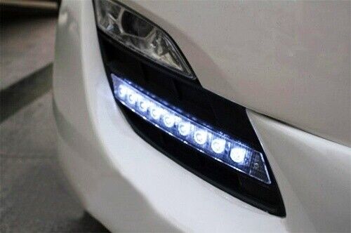 2x White 9 LED Daytime Running Light DRL Fog Indicator Side Bumper For Audi VW