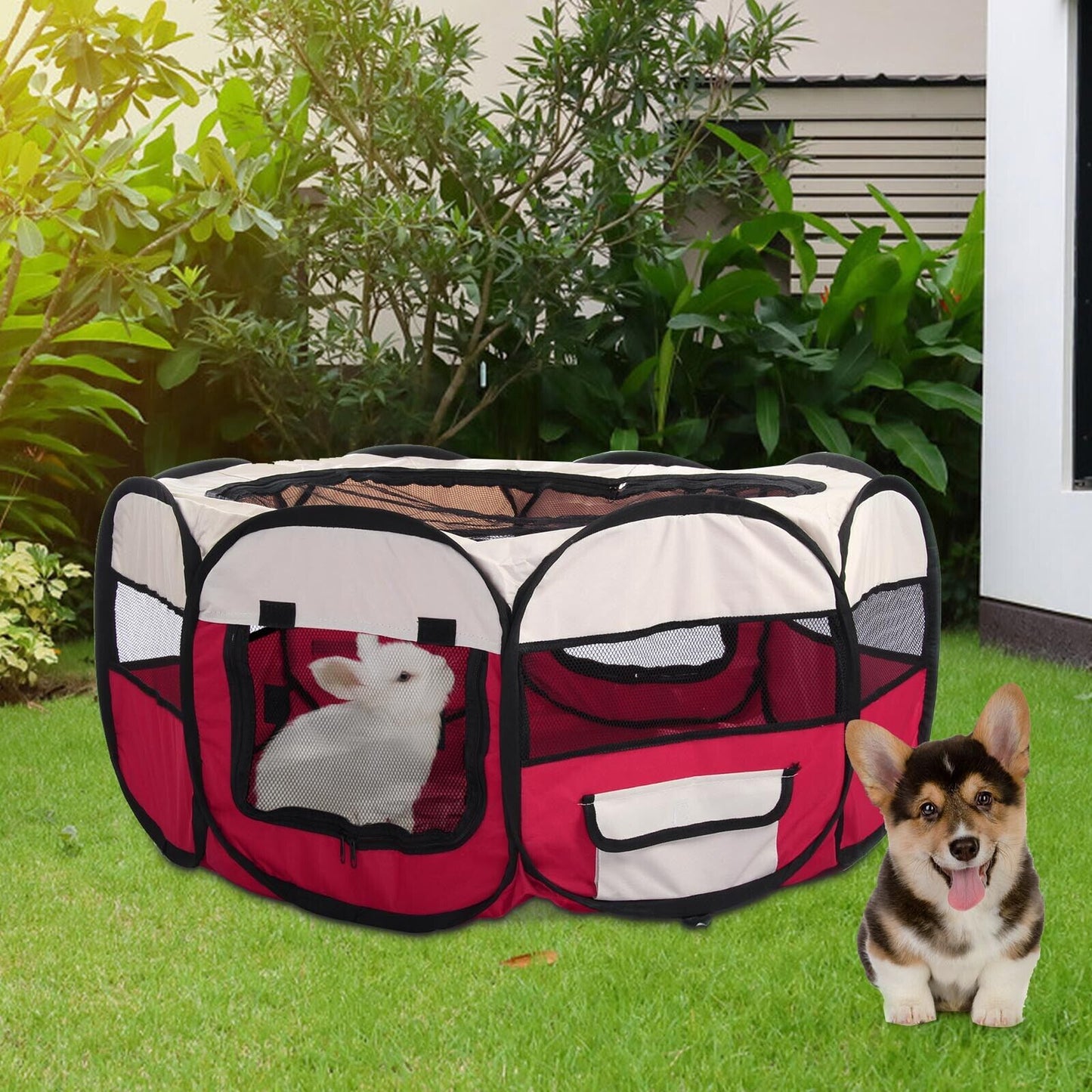 💥SALE💥 Foldable Fabric Dog Crate Cat Cage Pet Travel Puppy Play Pen Tent Outdoor