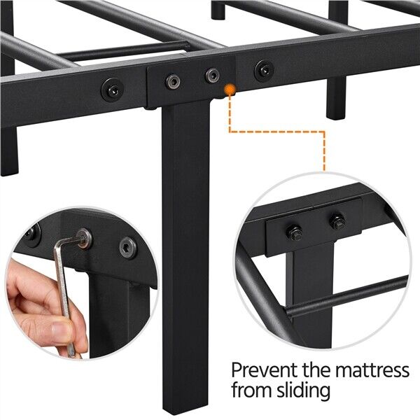 💥SALE💥Double Bed Frame 4ft6 Metal Platform Mattress Foundation Base with Slat Support