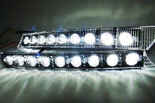 2x White 9 LED Daytime Running Light DRL Fog Indicator Side Bumper For Audi VW