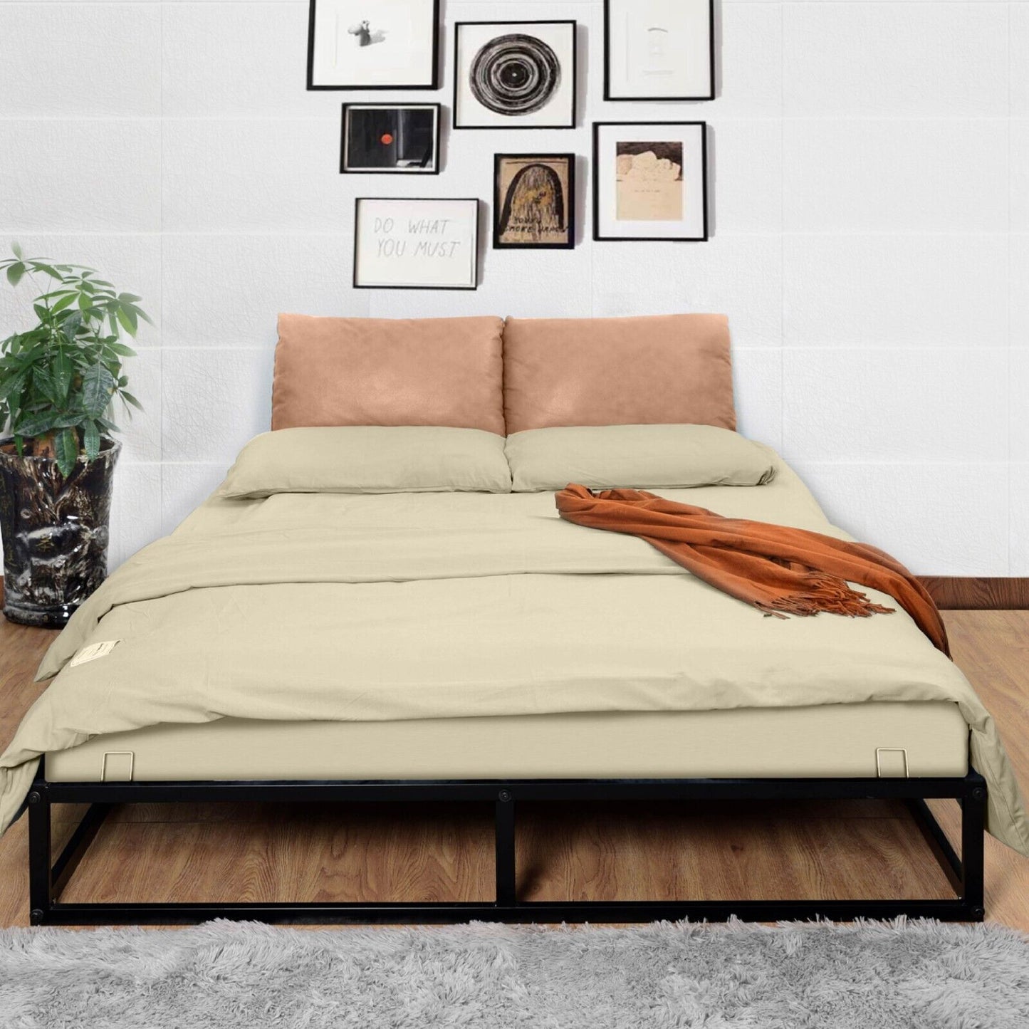 💥SALE💥King Size Extra Strong Platform Metal Bed Frame Bedroom Furniture Black