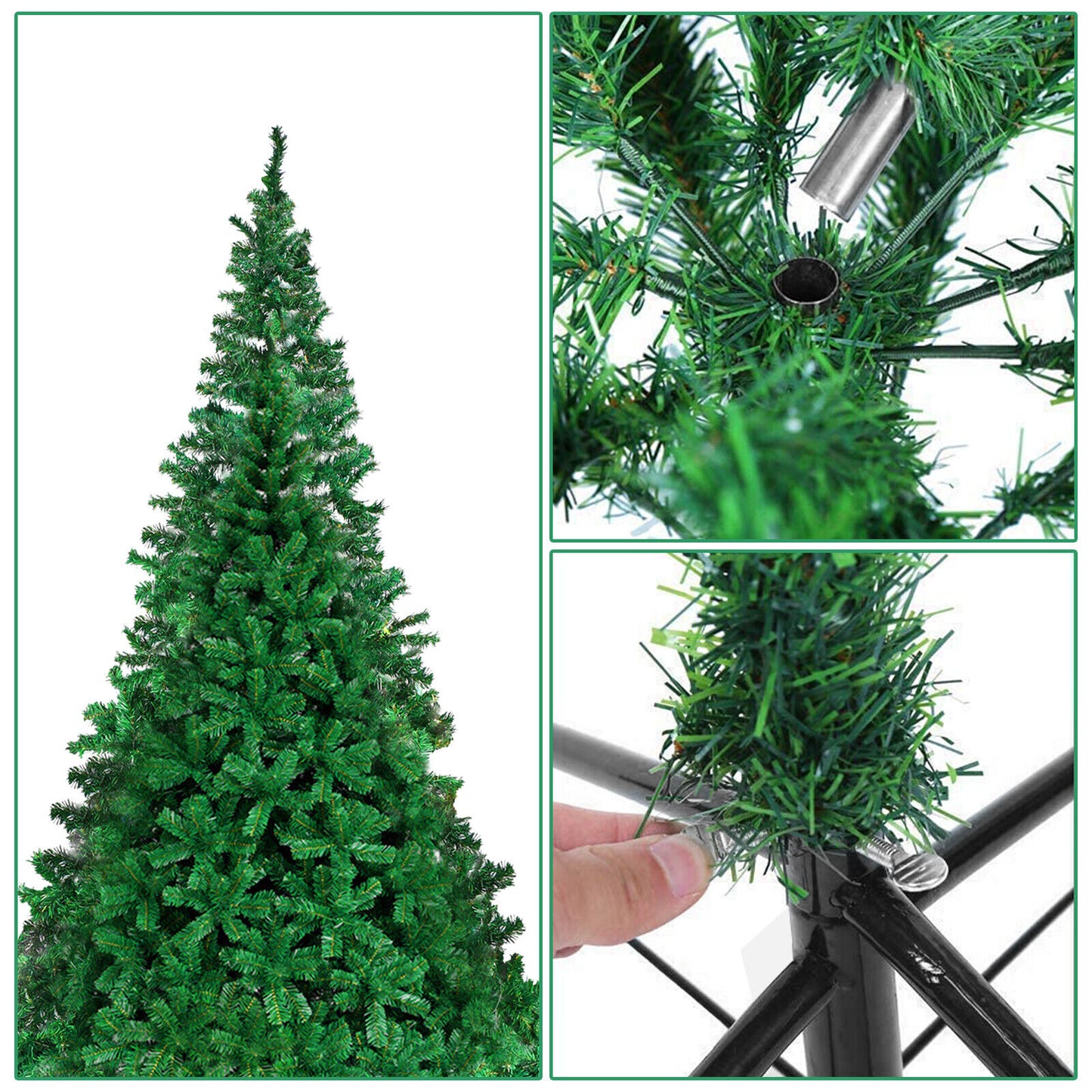 7FT Bushy Christmas Tree Xmas Decorations With 200 LED USB Lights & Stand
