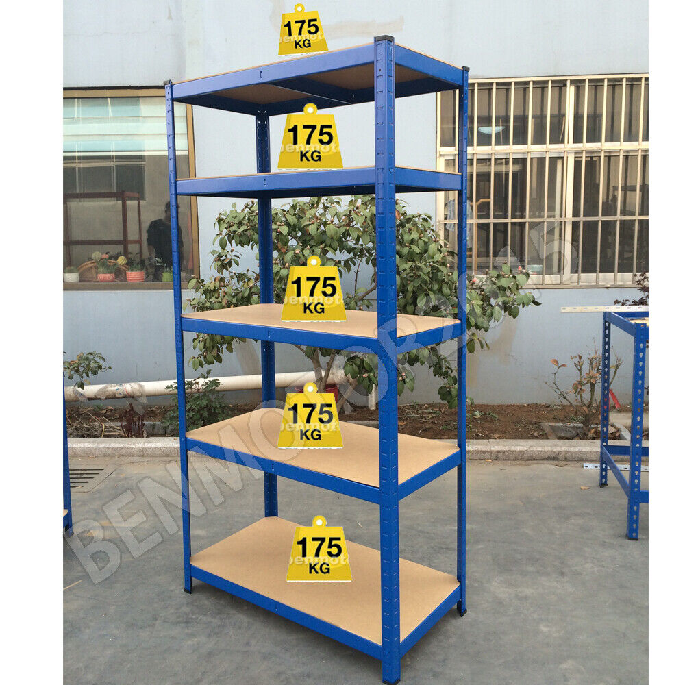 Garage Racking 5 Tier Shelving Unit Boltless Heavy Duty Metal Shelf Shed Storage NEW