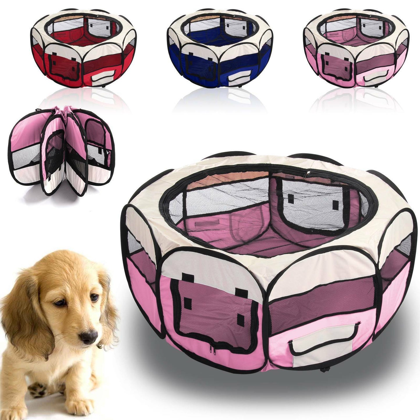 💥SALE💥 Foldable Fabric Dog Crate Cat Cage Pet Travel Puppy Play Pen Tent Outdoor