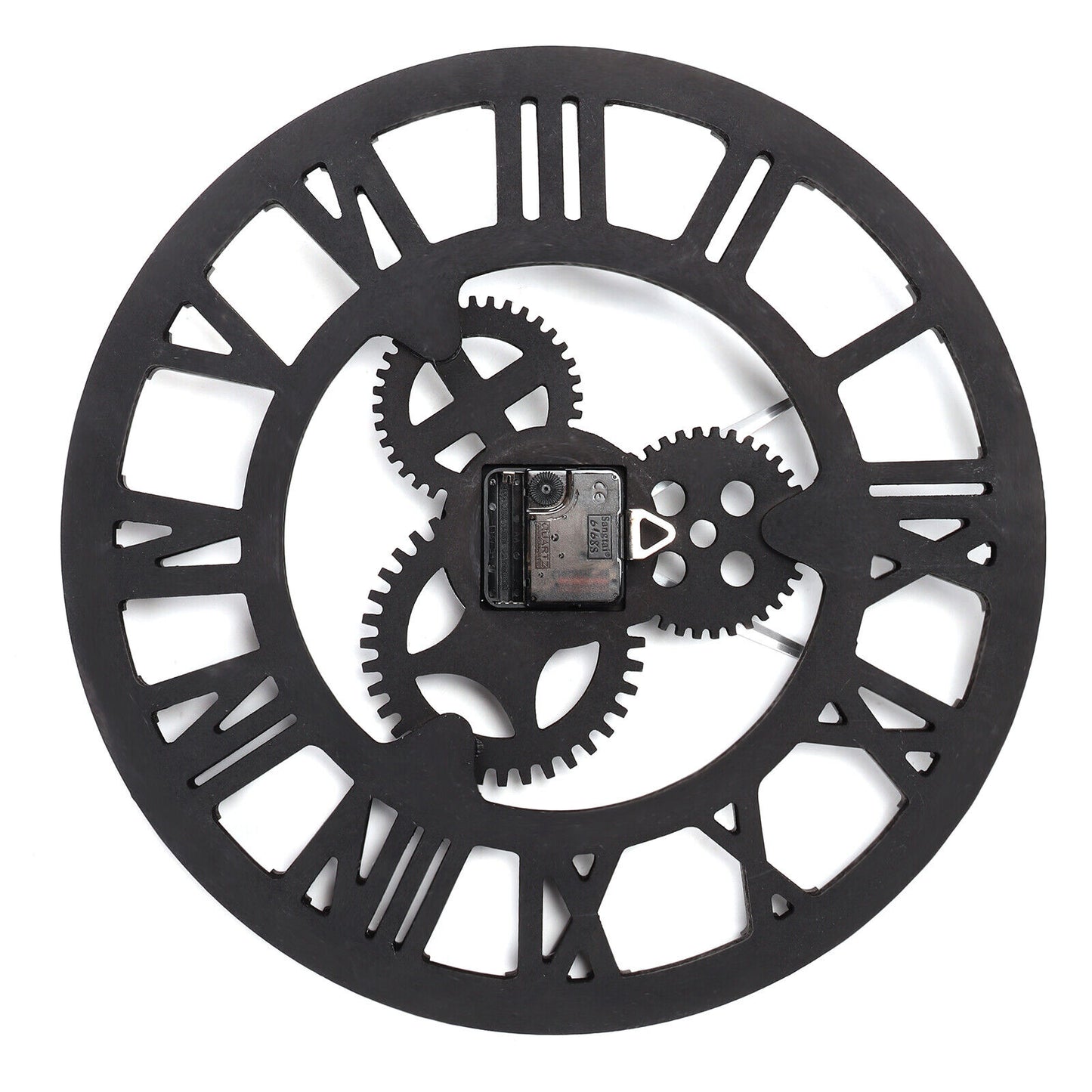 LARGE 40CM WALL CLOCK OUTDOOR GARDEN BIG ROMAN NUMERALS GIANT OPEN FACE METAL