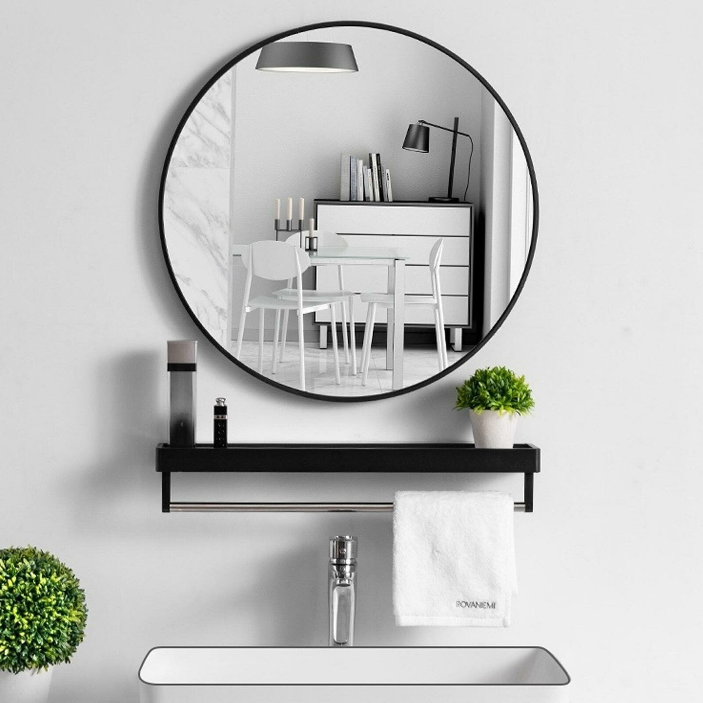 💥SALE💥60cm Round Wall Mounted Mirror Bathroom Bedroom Makeup Dressing Mirror Circle
