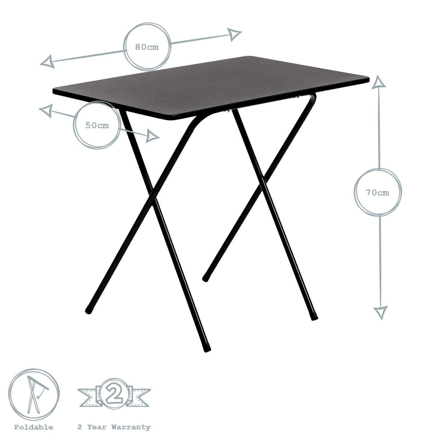Folding Laptop Desk PC Home Office University Wood Study Student Table - Black 5055415997679