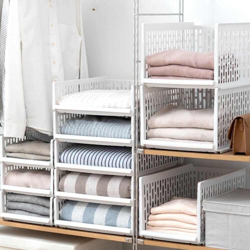 Wardrobe Drawer Units Organizer Clothes Closet Stackable Storage Boxes FREE SHIPPING