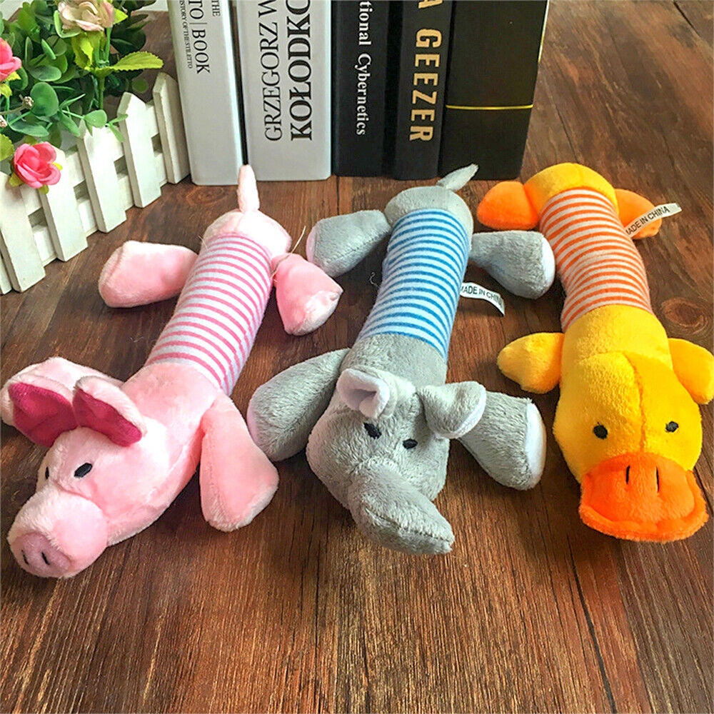 3 Pcs Pet Dogs Chew Toy Cute Squeaker Squeaky Soft Plush Sound Play Puppy Teeth Toys