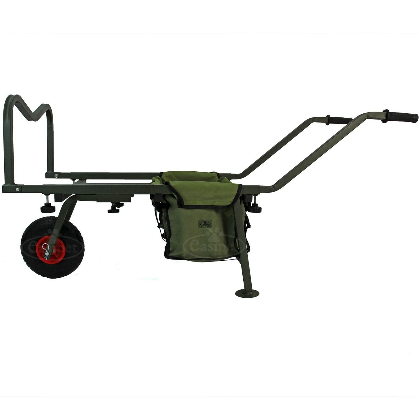 NEW! Fishing Trolley Solid PU Wheel Folding Barrow Cart with Detachable Bag