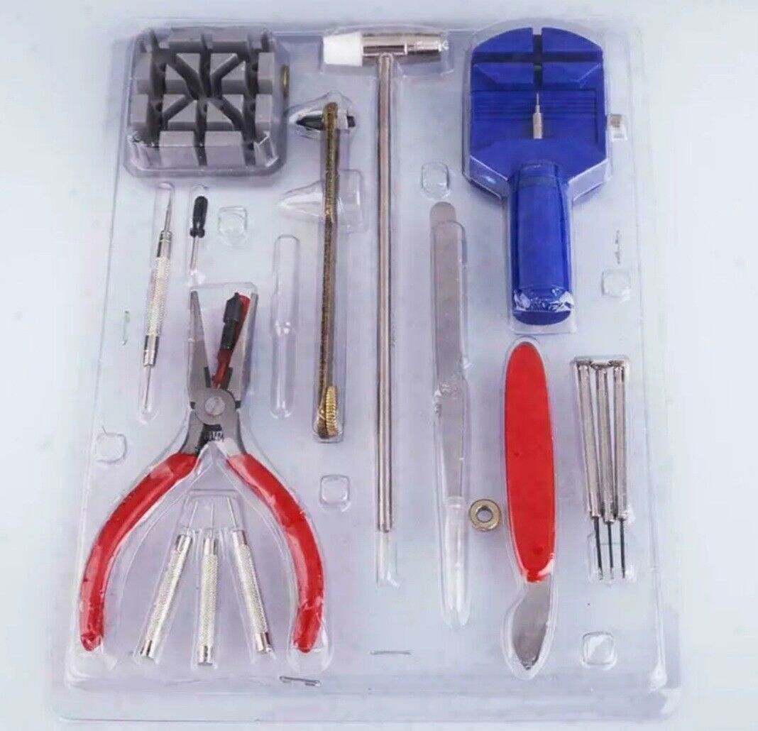 16pcs Watch Repair Set Tool Kit To Fix Battery Wrist Strap Adjust Pin Back Open FREE SHIPPING