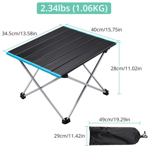 Outdoor Folding Tables Compact Lightweight Camping Picnic Desk with Carrying Bag