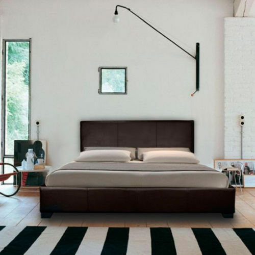 4FT6in Double Size Modern Pia Ottoman Gas Lift Storage Faux Leather Bed - Black