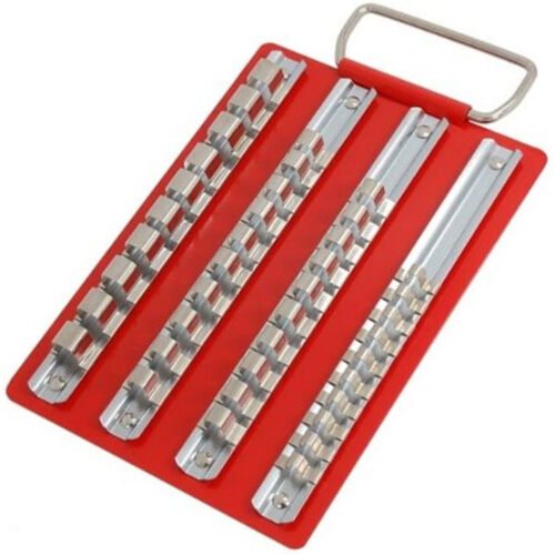 š„SALEš„Metal Socket Tray with 1/4 3/8 & 1/2 Inch Clips Storage Rails Tool Box Roll Cab