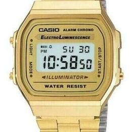 CASIO Retro Classic Mens Digital Steel GOLD Bracelet Watch A168WG 9EF tiktokretail