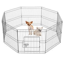 8 Panel Dog Pen Pet Puppy Playpen Metal Exercise Play Fence for Indoor/Outdoor