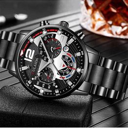 Men's Watch Business Stainless Steel Analog Quartz FREE SHIPPING