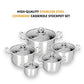 5PC Stainless Steel Cookware Casserole Stockpot Pans Set With Glass Lids Kitchen