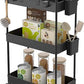 3 Tier Rolling Cart Storage Organizer Utility Rolling Cart with Hooks FREE SHIPPING