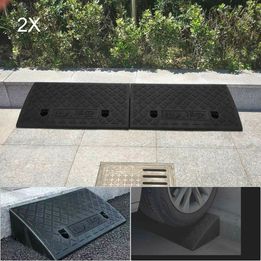 2X Heavy Duty Plastic Curb Door Ramp Scooter Wheelchair Disabled Access