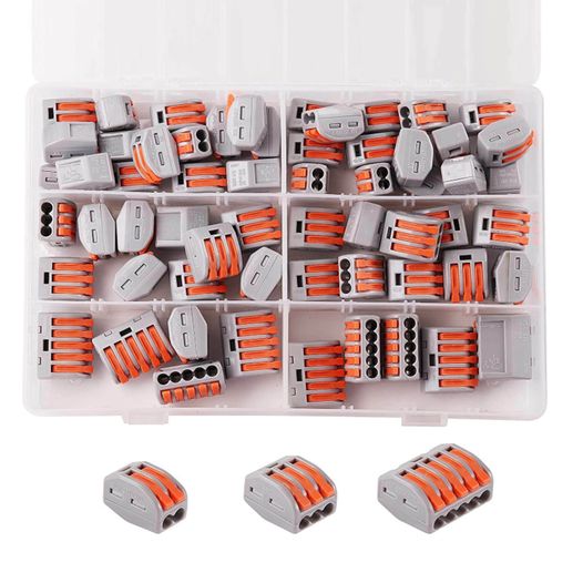 60x Reusable Electrical Connectors Wire Block Terminal Cable 2,3,5 Pin For Wago
