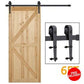 Sliding Door Track Barn Door Hardware Set Kit Modern Style Single Door Black 6 FT
