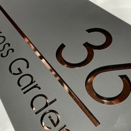 Door Sign House Numbers Laser Cut Anthracite Custom House Numbers Address Plaque