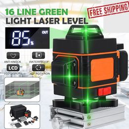 4D 16 Lines Self-Leveling Cross Line Laser Level with LCD Screen