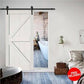 Sliding Door Track Barn Door Hardware Set Kit Modern Style Single Door Black 6 FT