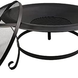 22inch Large Iron Round Bowl Fire Pit - Outdoor Firepit for Garden and Patio NEW