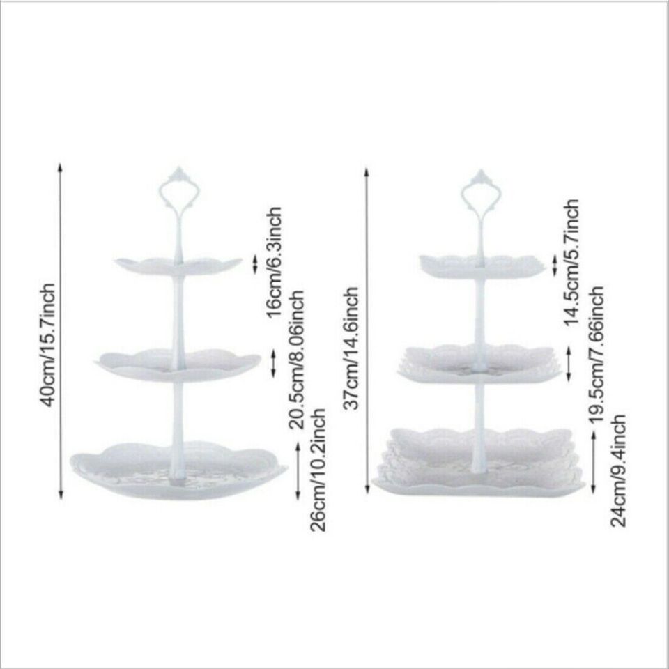 3 X 3 Layer Dessert Cake Stand Plate Afternoon Tea Party Wedding Tableware Plate