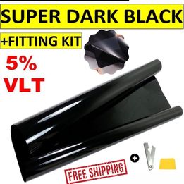 CAR WINDOW TINT FILM TINTING SUPER DARK BLACK LIMO 5% 76cm x 6M