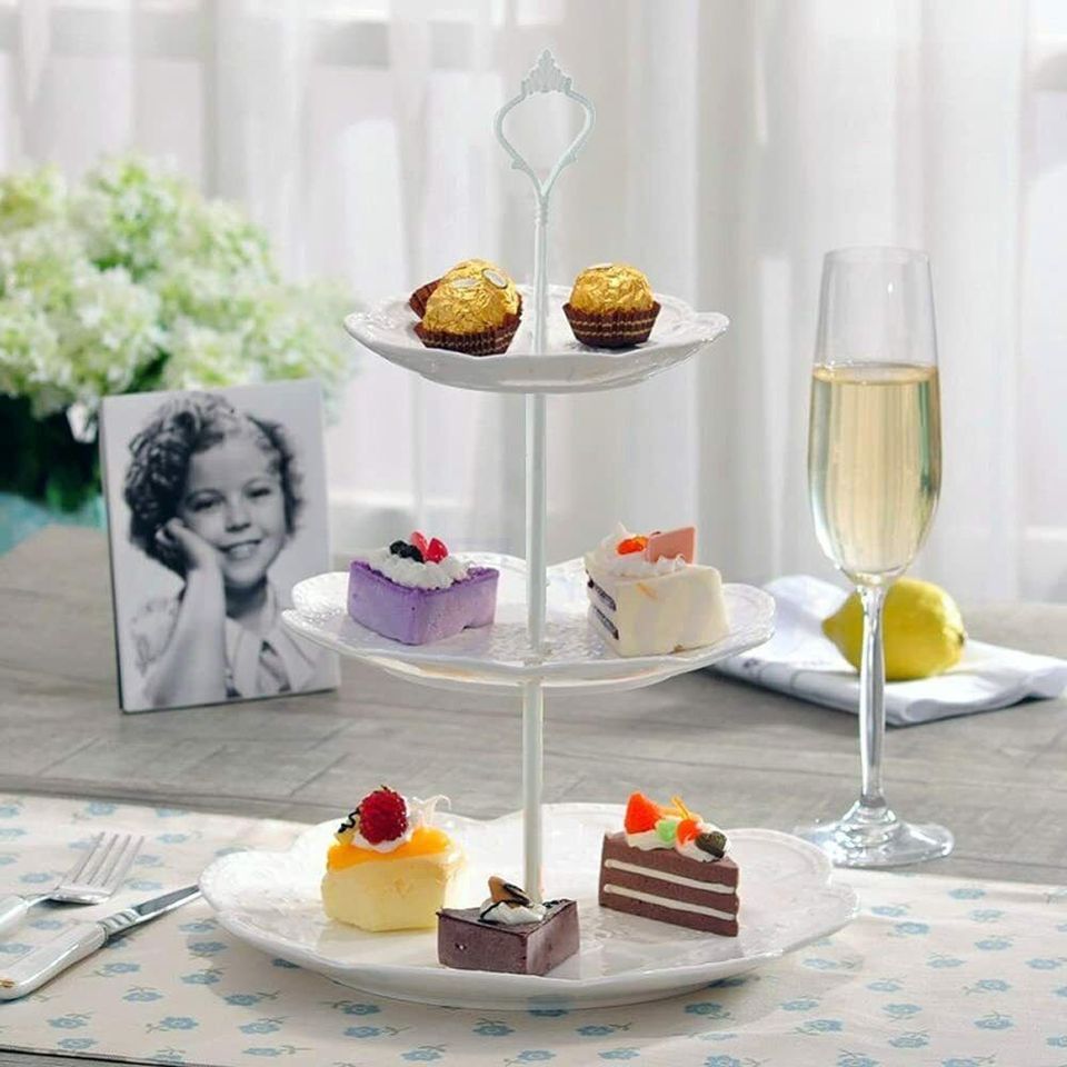 3 X 3 Layer Dessert Cake Stand Plate Afternoon Tea Party Wedding Tableware Plate