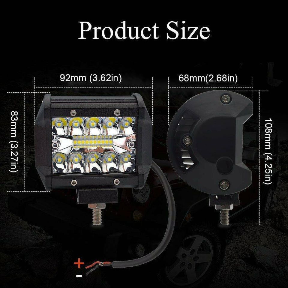 2pc 400W Car LED Work Spot Lights Flood light Lamp 4x4 Van ATV Offroad SUV Truck