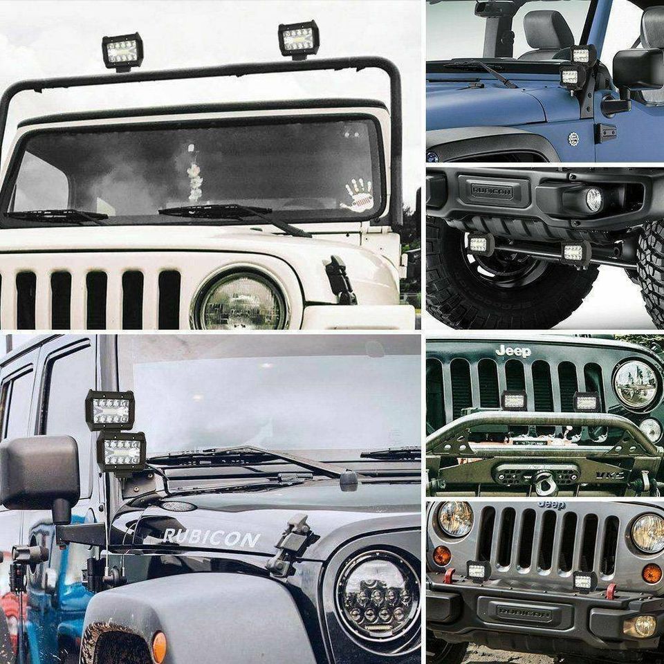 2pc 400W Car LED Work Spot Lights Flood light Lamp 4x4 Van ATV Offroad SUV Truck