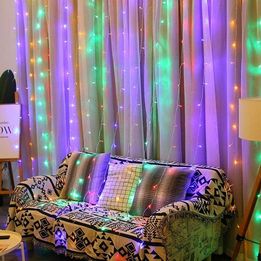 300 LED Curtain Fairy Light String Indoor/Outdoor Backdrop Wedding Xmas Party UK
