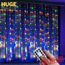300 LED Curtain Fairy Light String Indoor/Outdoor Backdrop Wedding Xmas Party UK