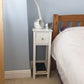 💥2 Set  Bedside Table, Wooden Nightstand with Drawer & Shelf, White💥