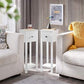 💥2 Set  Bedside Table, Wooden Nightstand with Drawer & Shelf, White💥