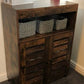 Bathroom Cabinet, Storage Cupboard Rustic Chic Style with Louvred Doors Adjustable Shelf