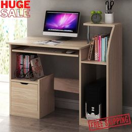 Large Home office furniture computer desk workstation study table PC keyboard UK