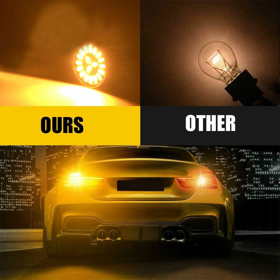 2x Amber Orange LED Rear Turn Signal Light Bulb Blinker Indicator Car Universal