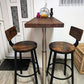 Set of 2 Tall Bar Stools Chairs with Backrest, Steel Frame Rustic Brown 73cm