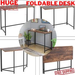 Foldable Computer Desk Folding Laptop PC Table Home Office Study Writing Brown