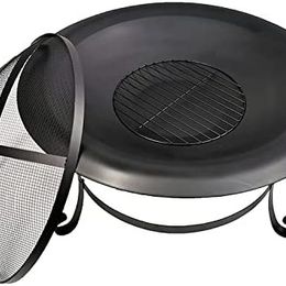 22inch Large Iron Round Bowl Fire Pit - Outdoor Firepit for Garden and Patio NEW
