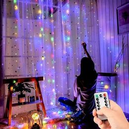 300 LED Curtain Fairy Light String Indoor/Outdoor Backdrop Wedding Xmas Party UK